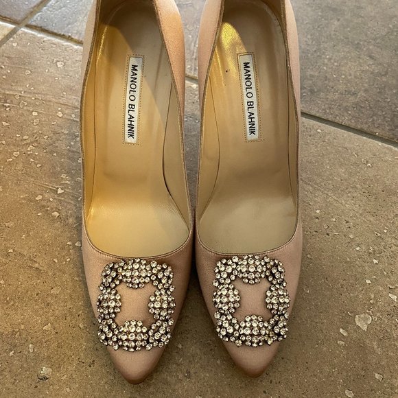 Manolo Blahnik Shoes - Brand new Manolo's Satin Blush Champagne